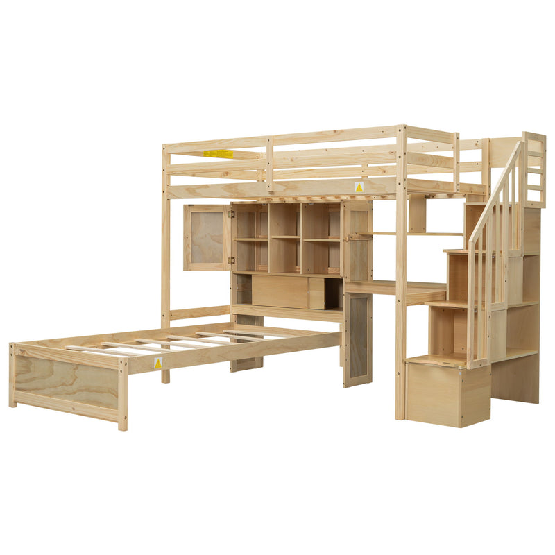 Loft Bed With Built In Desk And Staircase