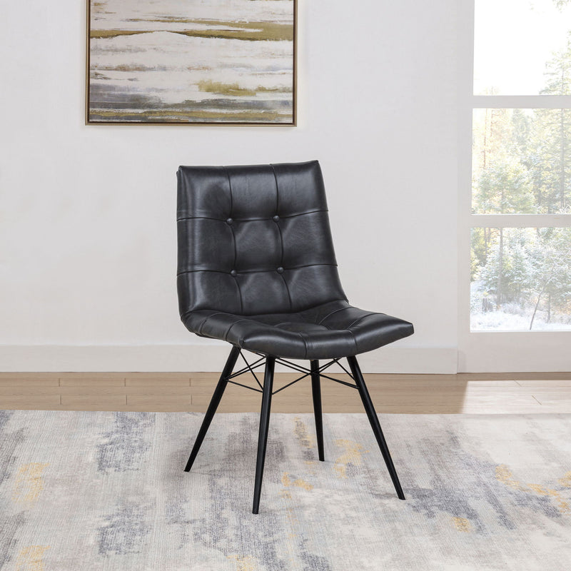 Tufted Back Dining Chairs (Set of 4) - Black