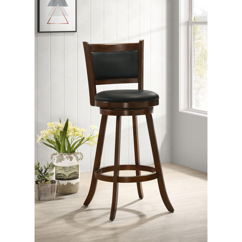 Swivel Stool With Upholstered Seat (Set of 2) - Black / Brown