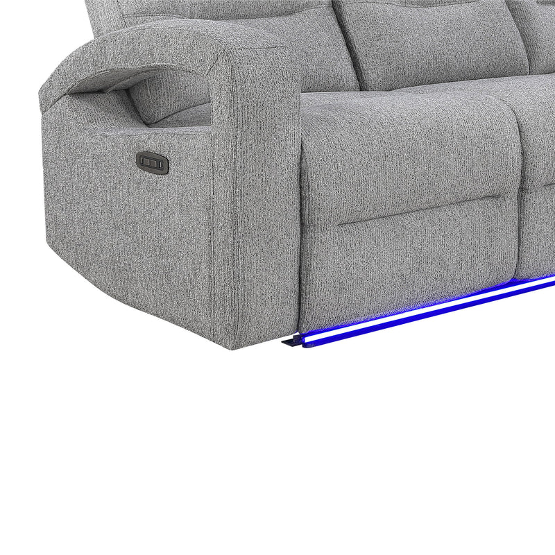 Isolde - Power Reclining Loveseat With LED Lighting - Gray