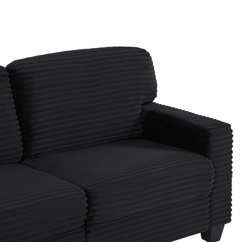 Upholstered U-Shaped Sectional Sofa With Movable Ottoman And Side Storage Pockets