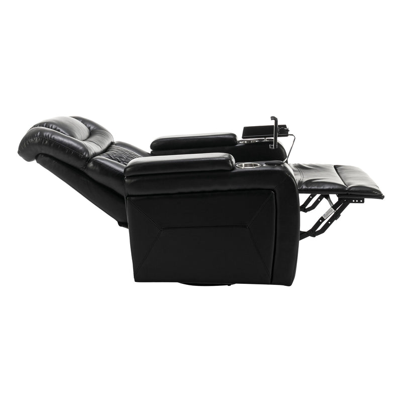 270 Degree Swivel Power Recliner With Tray Table, Phone Holder, Cup Holder, USB Port