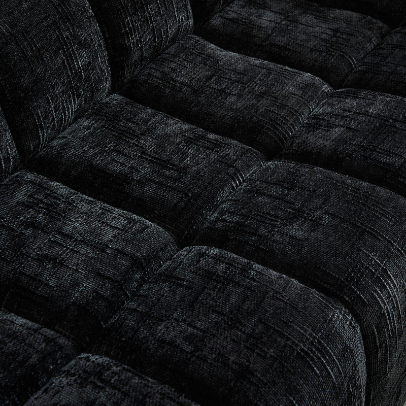 Quilted Cloud Sofa With Rounded Armrests And Piano Key Backrest Design