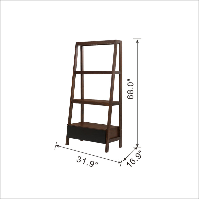 Ladder Shelf, Ladder Style Display Shelf - Natural Wood / Brown