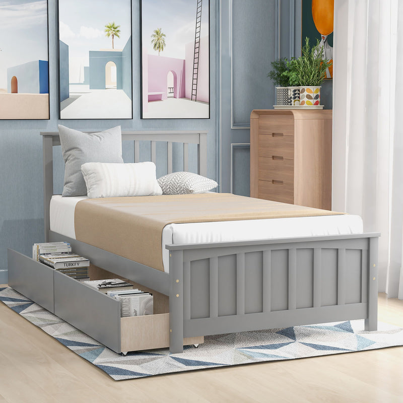 Platform Bed With Two Drawers