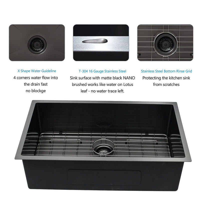 Undermount Kitchen Sink 16 Gauge Stainless Steel