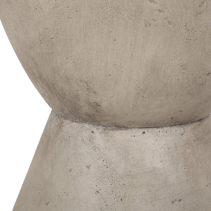 Outdoor Hourglass Shaped Side Table - Light Gray