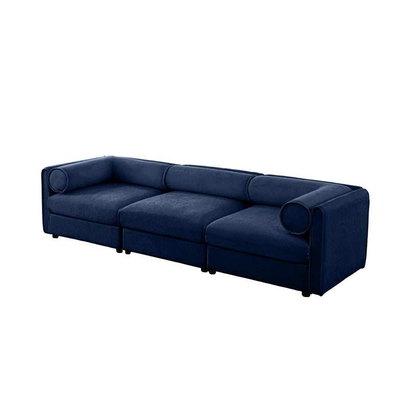 Stylish Sofa With Storage Seat And Cylindrical Backrest
