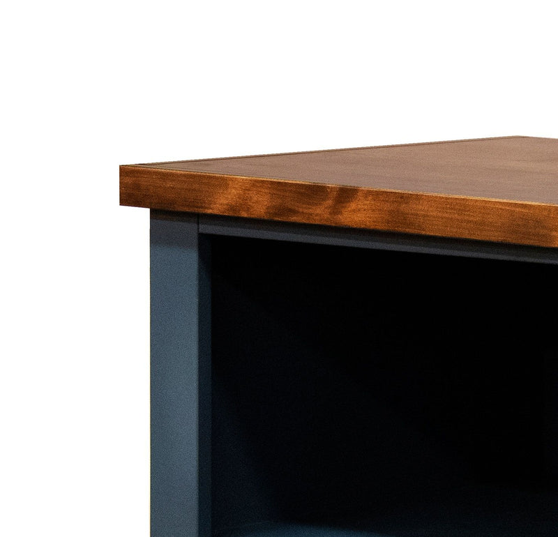 Nantucket - 5 Shelf Bookcase - Blue Denim / Whiskey