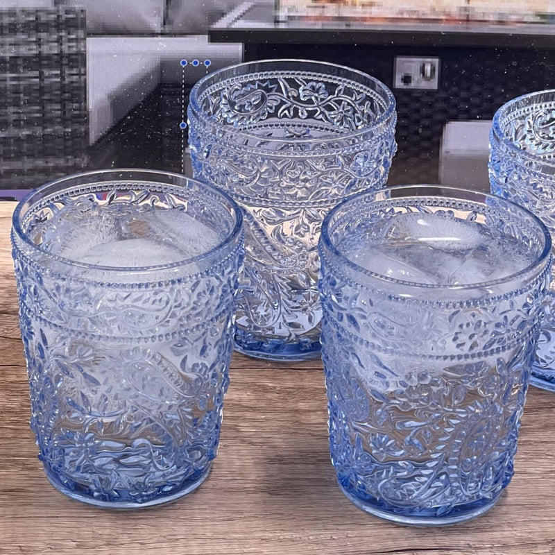 Paisley Acrylic Glasses Drinking (Set of 4)