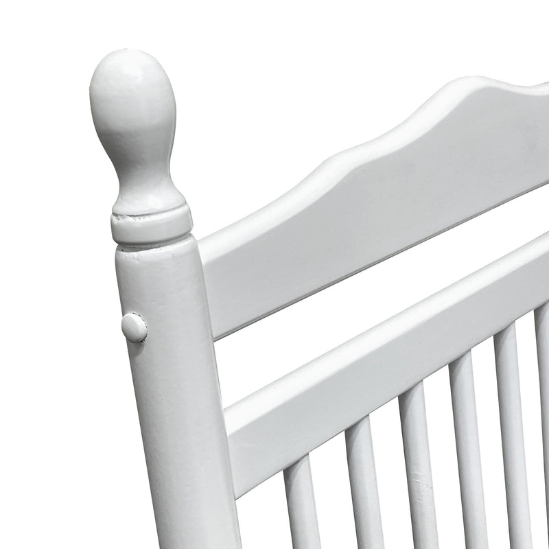 Balcony Porch Adult Rocking Wood Chair - White