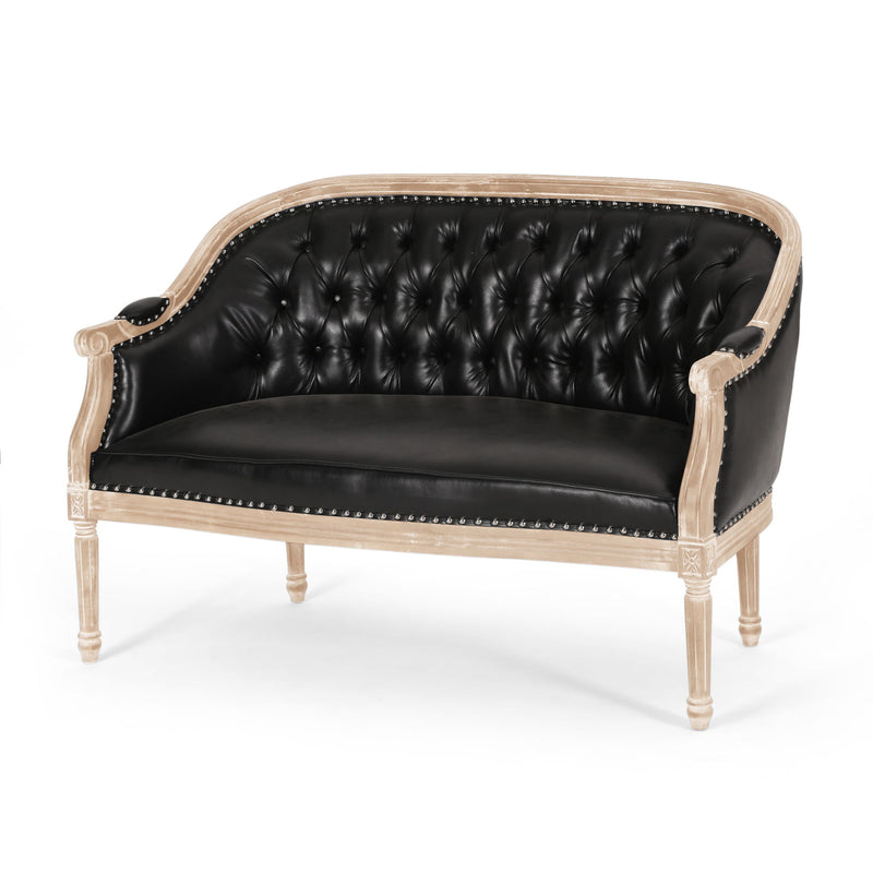 French Country Chesterfield Style Tufted Loveseat