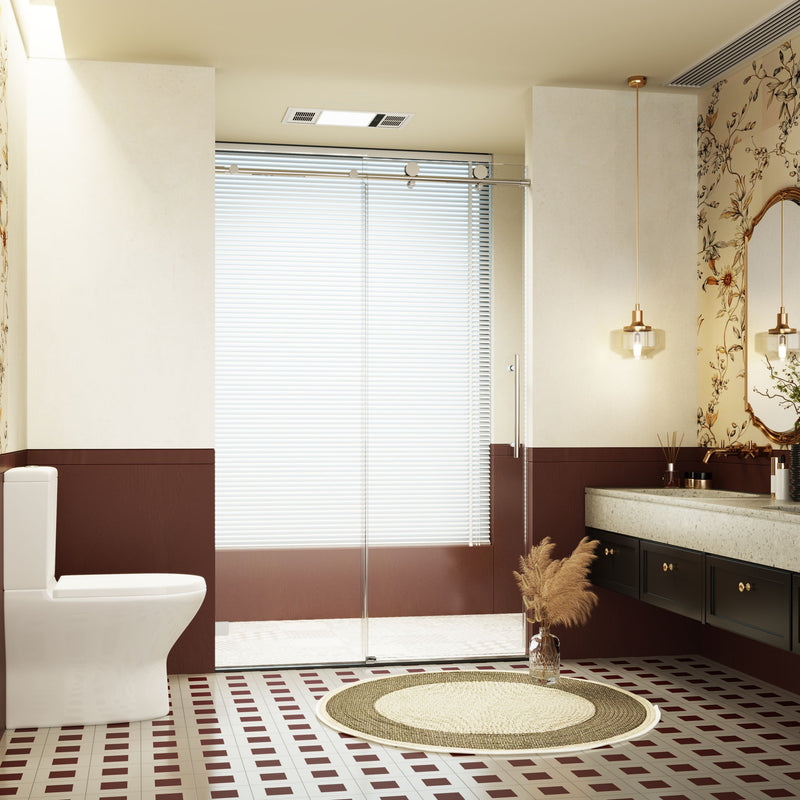 Frameless Single Sliding Soft Close Shower Doors, 5/16" Sgcc Tempered Glass