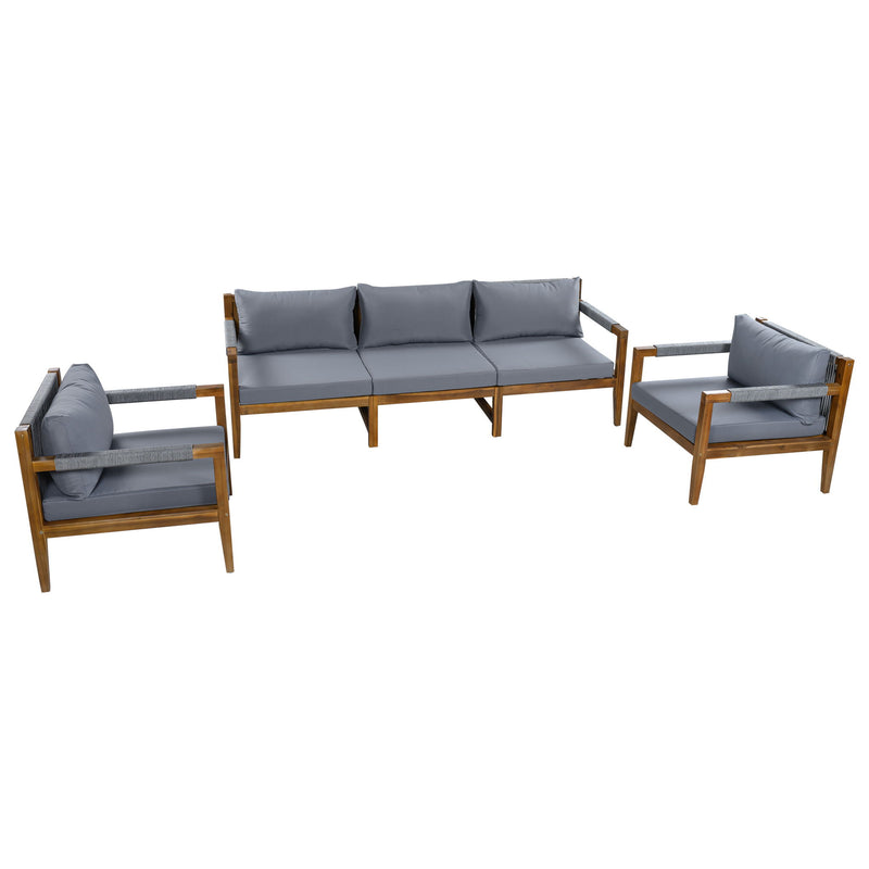 3 Piece Outdoor Sectional Sofa Set