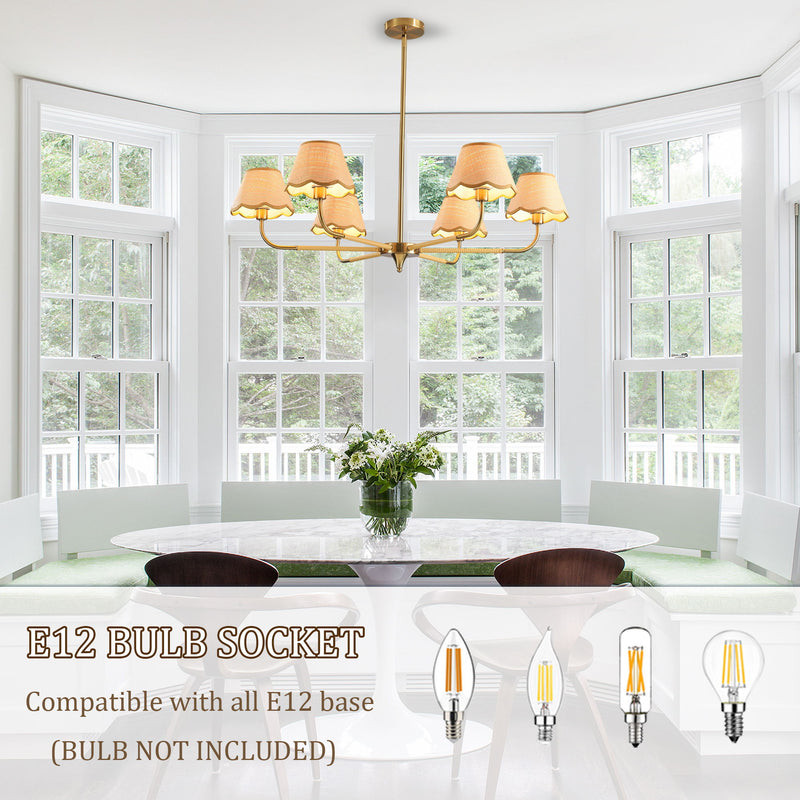 6 Lamp Chandelier - Golden