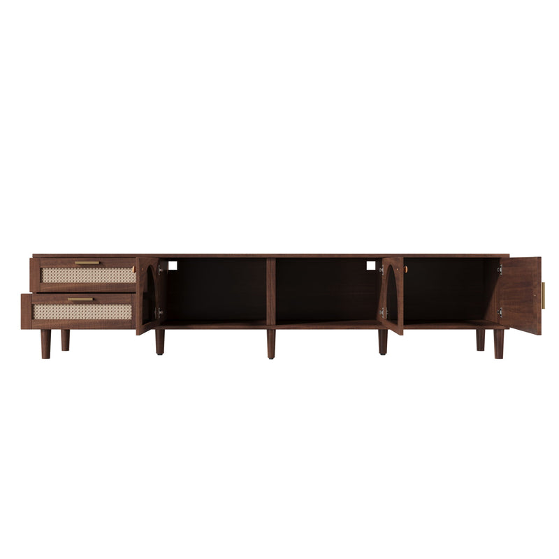 TV Stand With App-Controlled LED Lights, 2 Drawers & Door Storage
