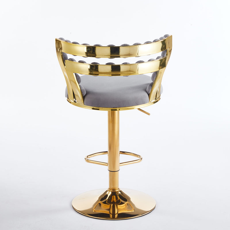 Modern Bar Chair With Iron Tube Legs, Soft Cushions And Comfortable Backrest (Set of 2)