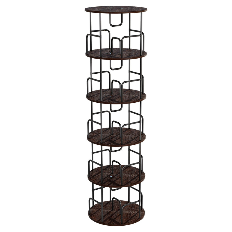 Rotating Bookshelf Tower 5 Tier Spinning 360 Degree Revolving Storage Shelf