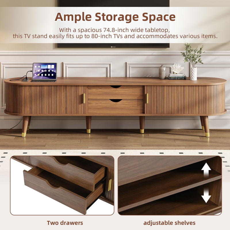 TV Stand & Coffee Table Set With Charging Station