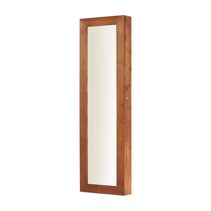 Jewelry Armoire Organizer With Full Length Mirror, Wall Mounted Lockable Cabinet With LED Light