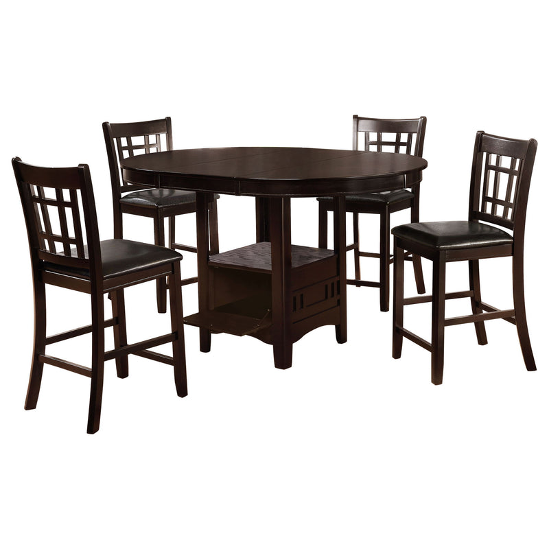 Danford - 5 Piece Counter Height Dining Set With Upholstered Stools - Espresso