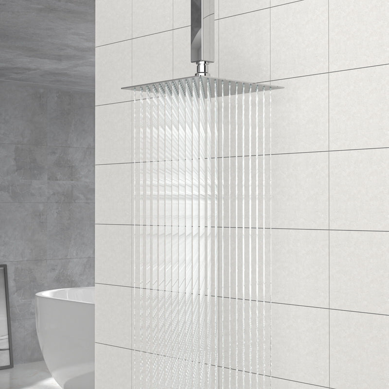 8" Square Rain Shower Head, Ceiling / Wall Mount Stainless Steel Bath Fixture
