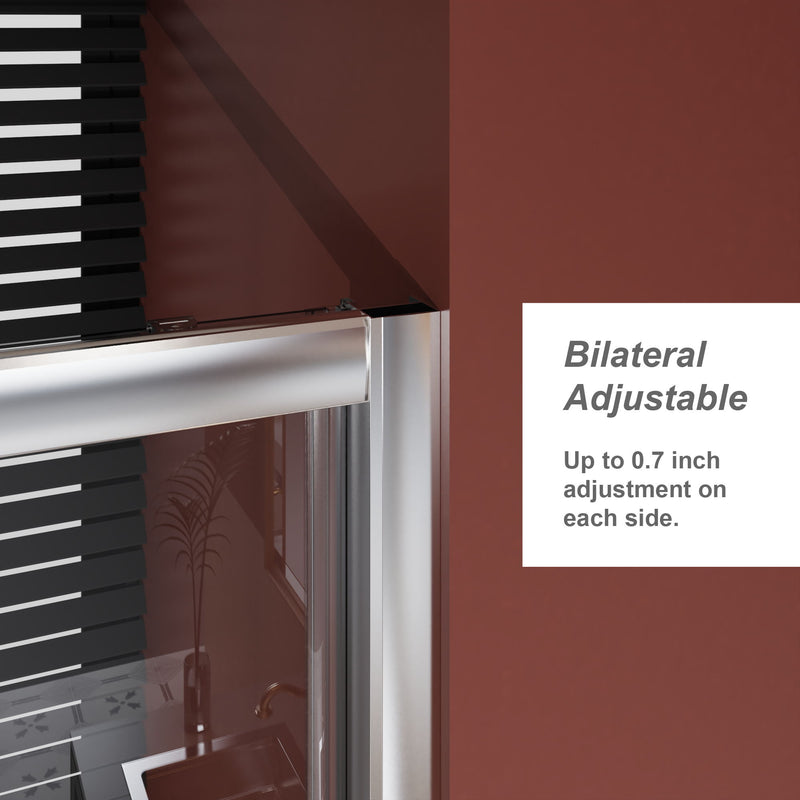Single Sliding Shower Door For Bathtub With And Handle - Chrome
