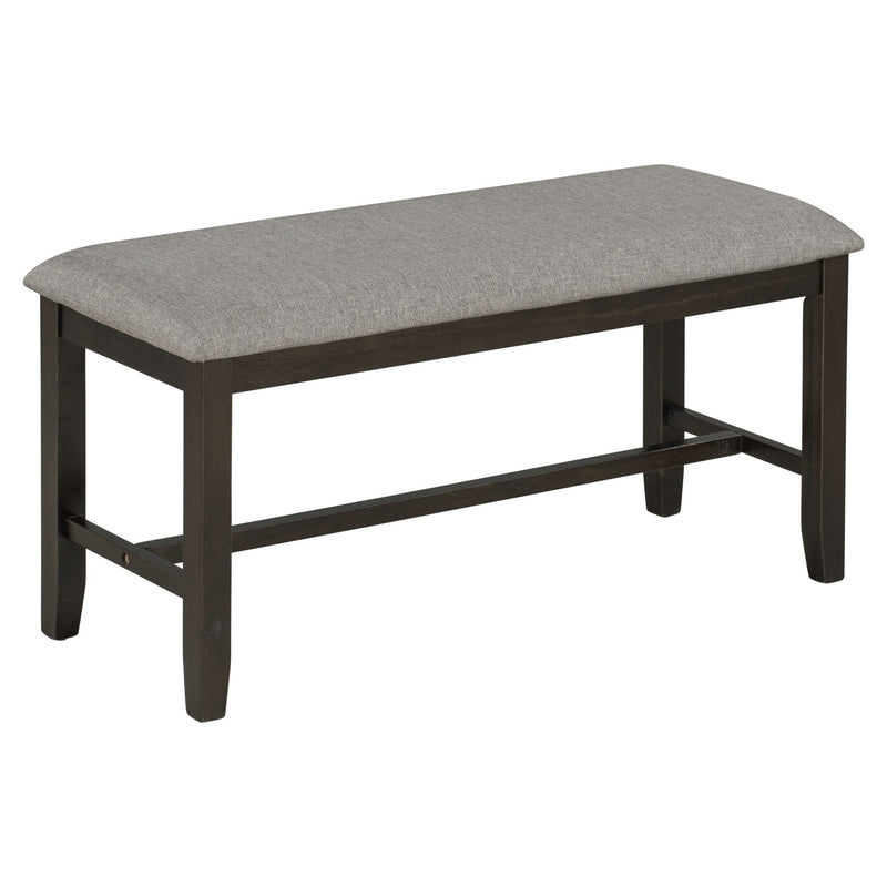 6 Piece Rectangular Dining Table Set With 4 Chairs And Bench