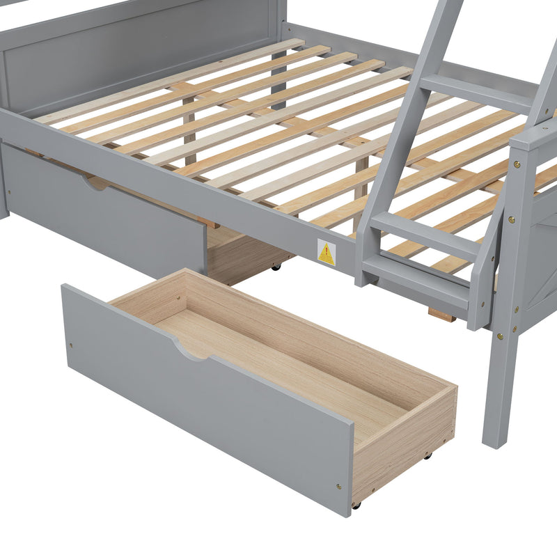 Bunk Bed With Ladder And Safety Guardrail