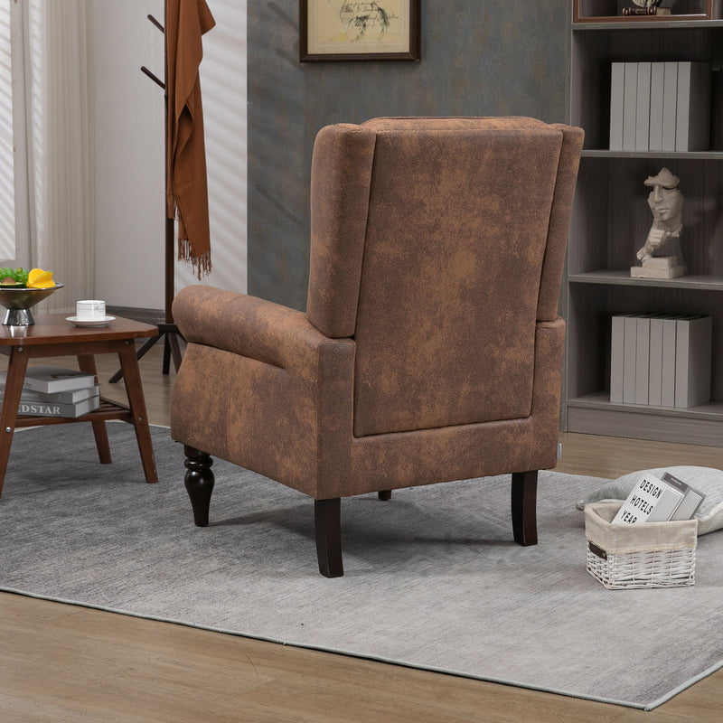 Modern Accent Armchair With Sturdy Wood Legs