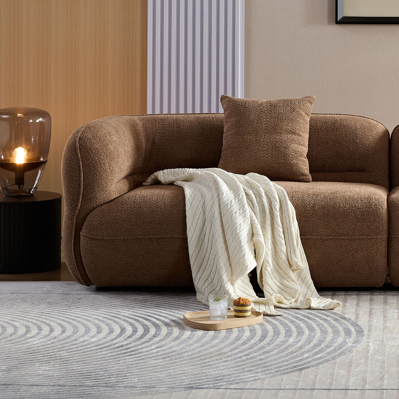 Sectional Sofa With Durable Fabric, Solid Wood Frame, And High Density Sponge Fill