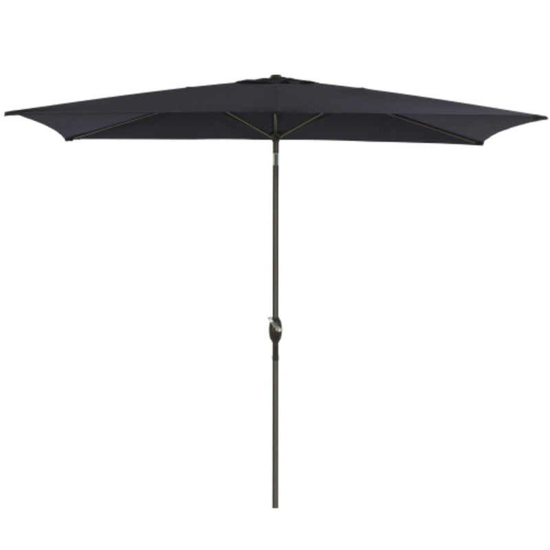 Rectangular Patio Umbrella With Crank Tilt, Polyester UV-Resistant Canopy
