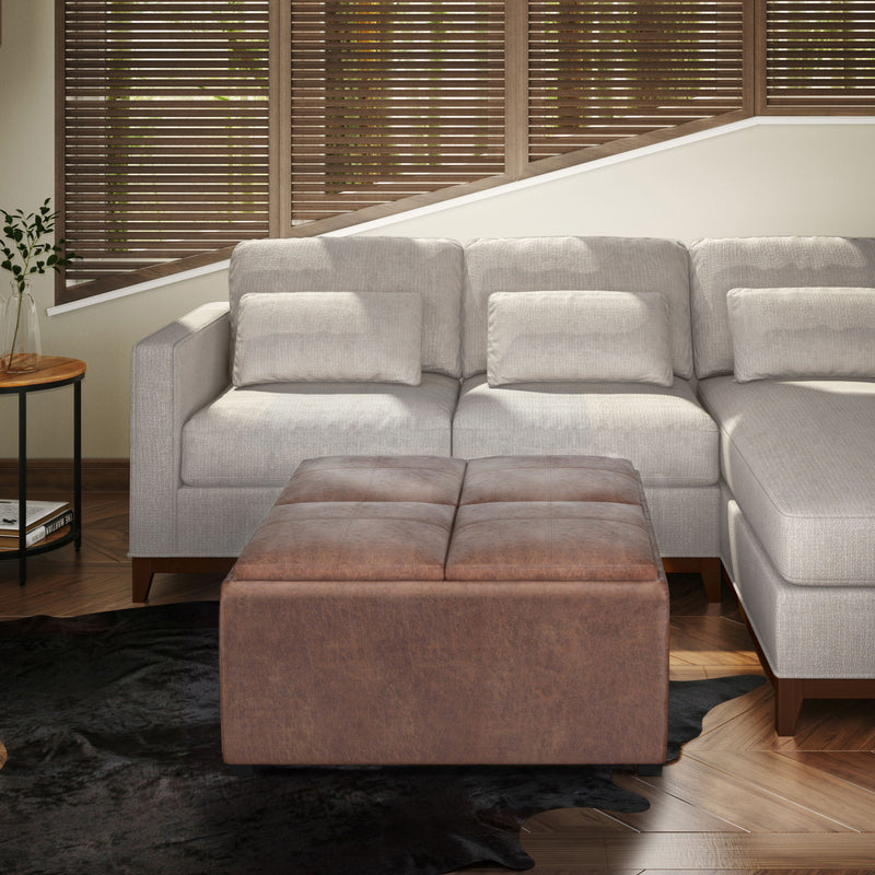 Avalon - Square Coffee Table, Storage Ottoman