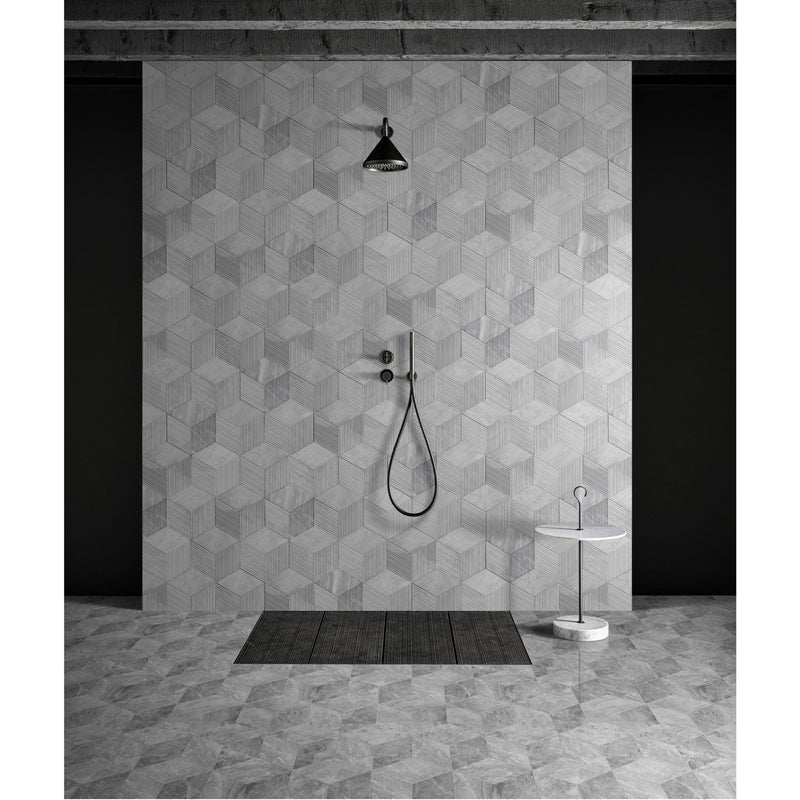 Hexagon Natural Marble Polished Tile For Wall And Floor (Set of 12)