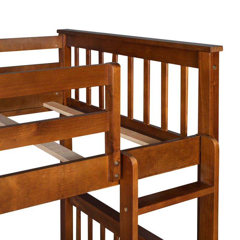 Bunk Bed With Ladders And 2 Storage Drawers