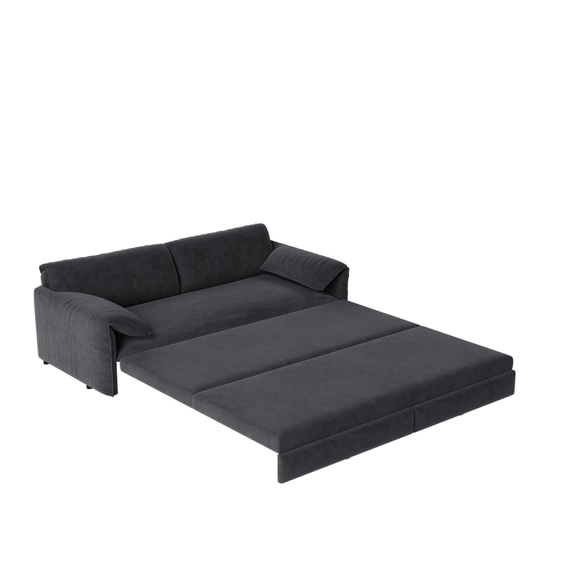 Queen Pull Out Sofa Bed With Side Storage