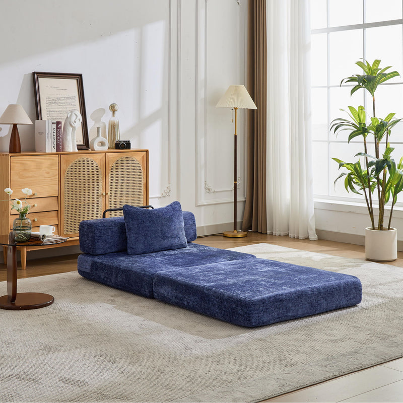 Convertible Floor Sofa Bed With Fixed Shape Frame For Living Room