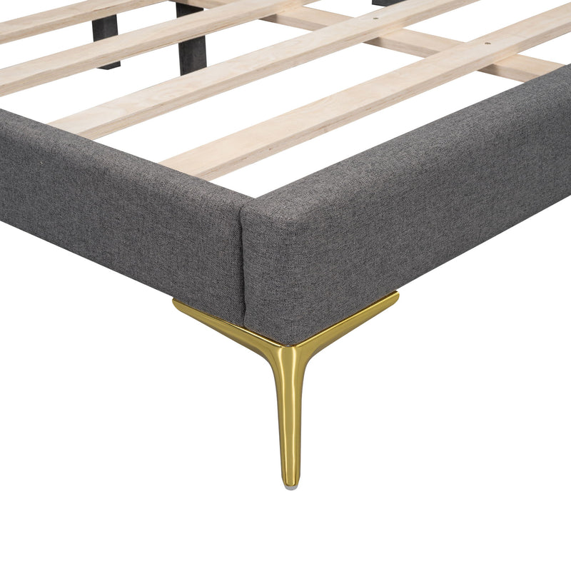 Upholstered Daybed With Headboard And Armrest, Support Legs