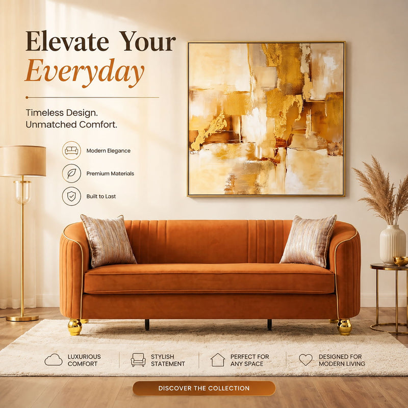 3 Seater Classic Sofa, Living Room Furniture