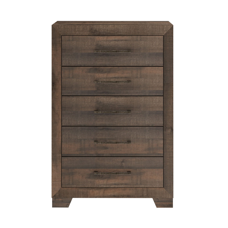 5 Drawer Chest With Casual Style - Brown