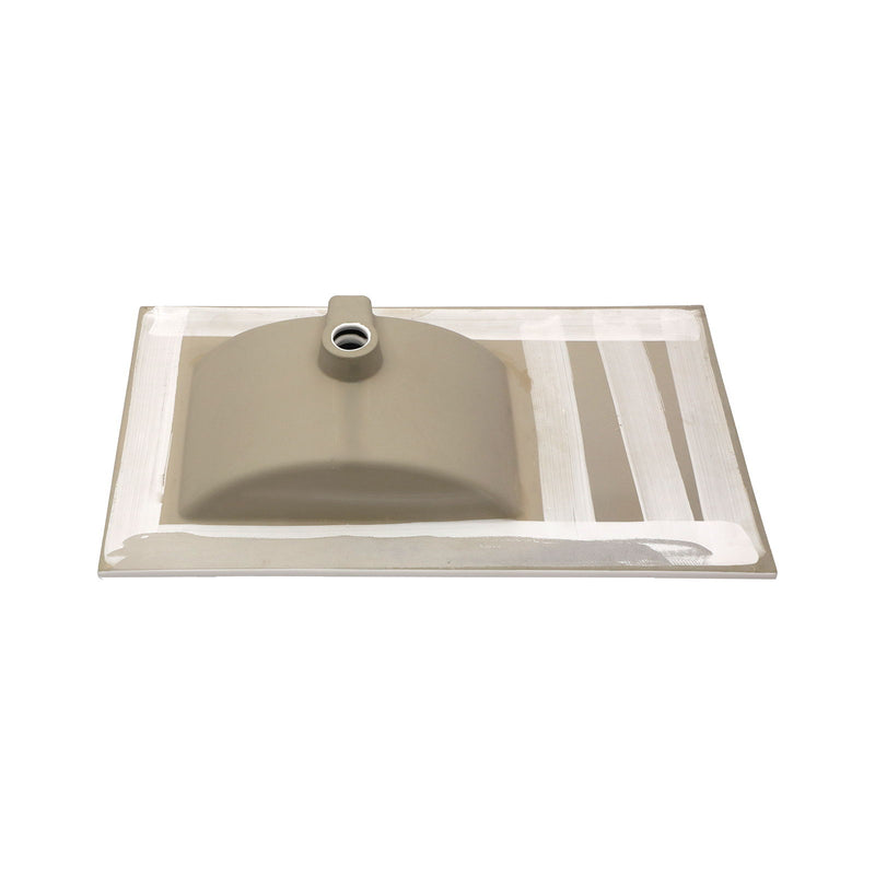 Rectangular Single Vanity Top With 1 Faucet Hole And Overflow, 32" X 18", Spacious Left Countertop For Storage - White