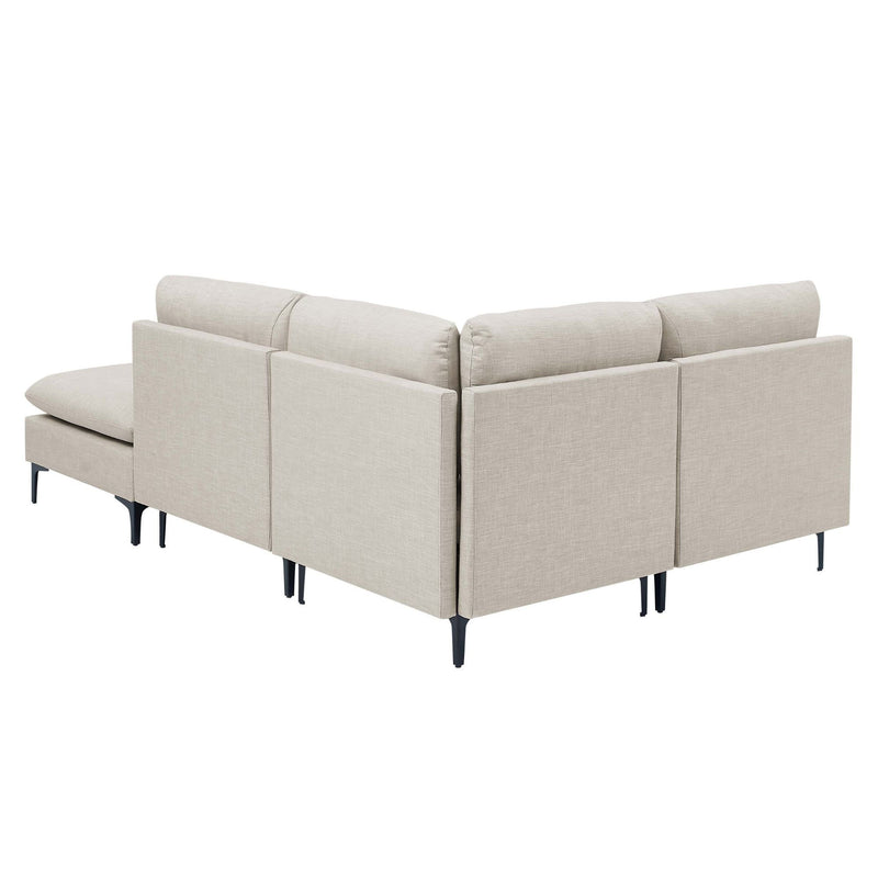 Upholstered Modular Sectional With Tall Legs, Medium Firm Seat