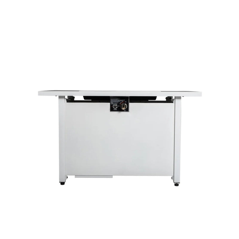 Outdoor 43" Rectangular Fire Pit Table With Adjustable Flame Control - White