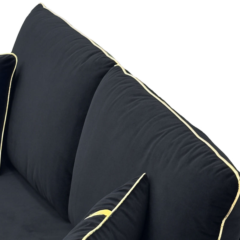 Sofa With Rolled Arms, 3 Seater Couch, Living Room Accent
