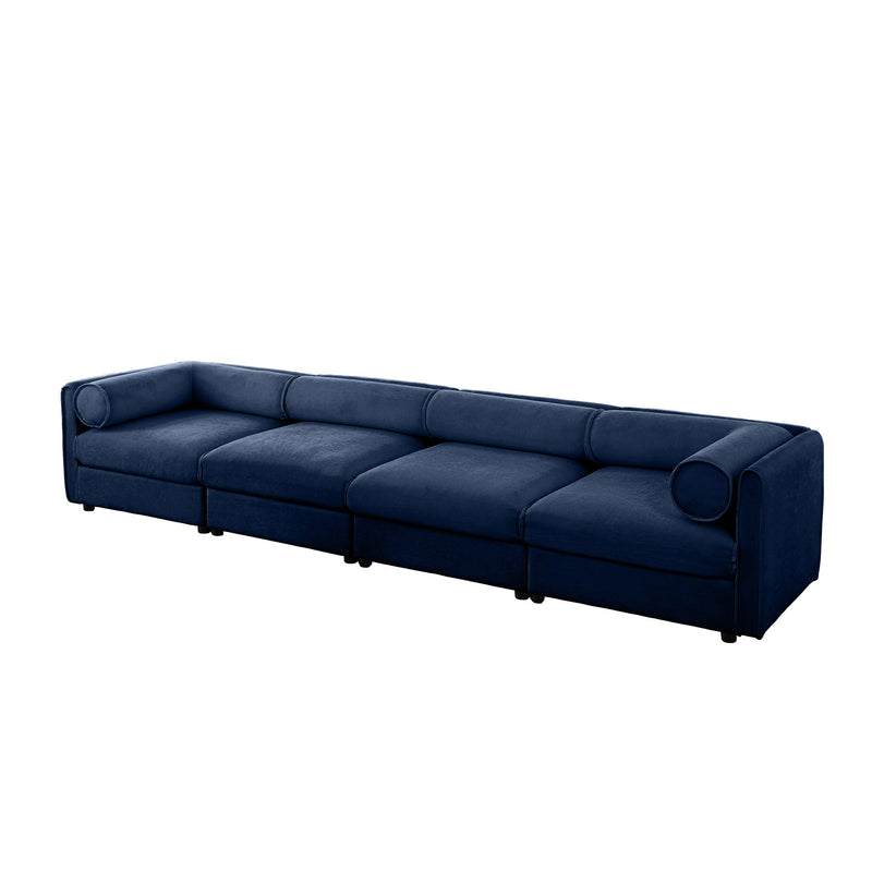 Stylish Sofa With Storage Seat And Cylindrical Backrest