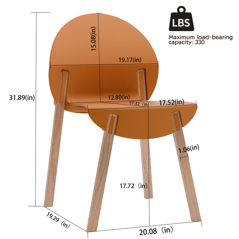 4 Piece Set Of Single Chairs, Traditional Elements With Round Table