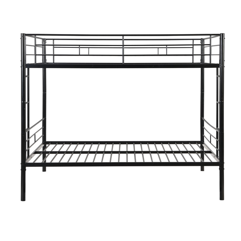 Modern Metal Bunk Bed, Full Over Full, No Box Spring Needed - Black