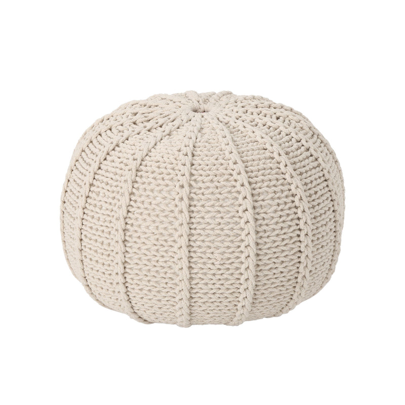 Bordeaux - Knitted Round Pouf Ottoman And Floor Cushion