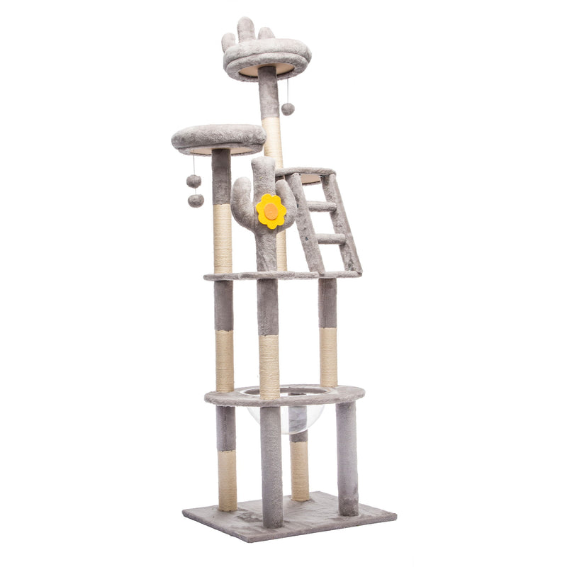 Cactus Cat Tree With Transparent Capsule