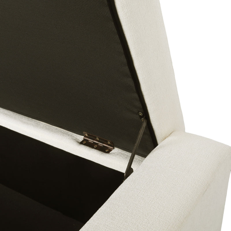 Textured Fabric Ottoman Bench With Hinged Lid